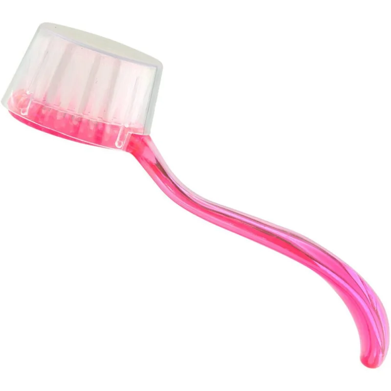 Round Manicure Brush - Scrub, Clean Finger Nails & Toes - Pink - Each