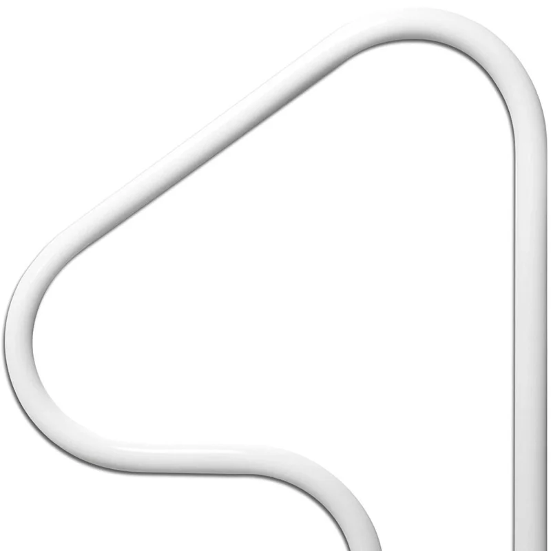 Saftron P-326-RTD-W 3 Bend Return to Deck Pool Handrail, White (2 Pack)