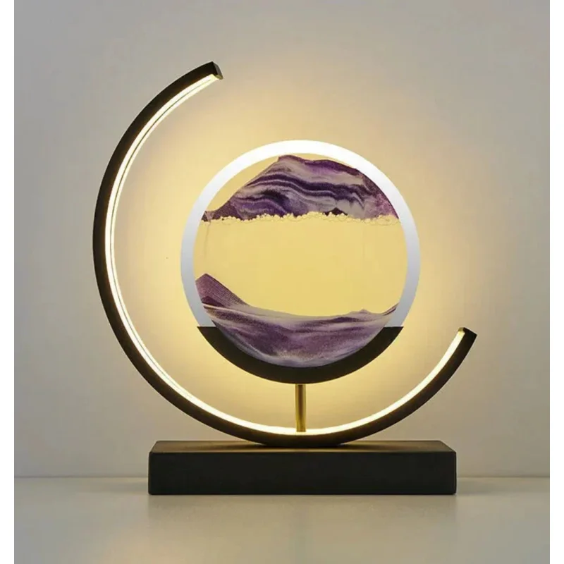 Serenova | Table Lamp with Soft Ambient Light & Handmade Design | Tranquil Bedside Decor for Relaxation Black/Purple
