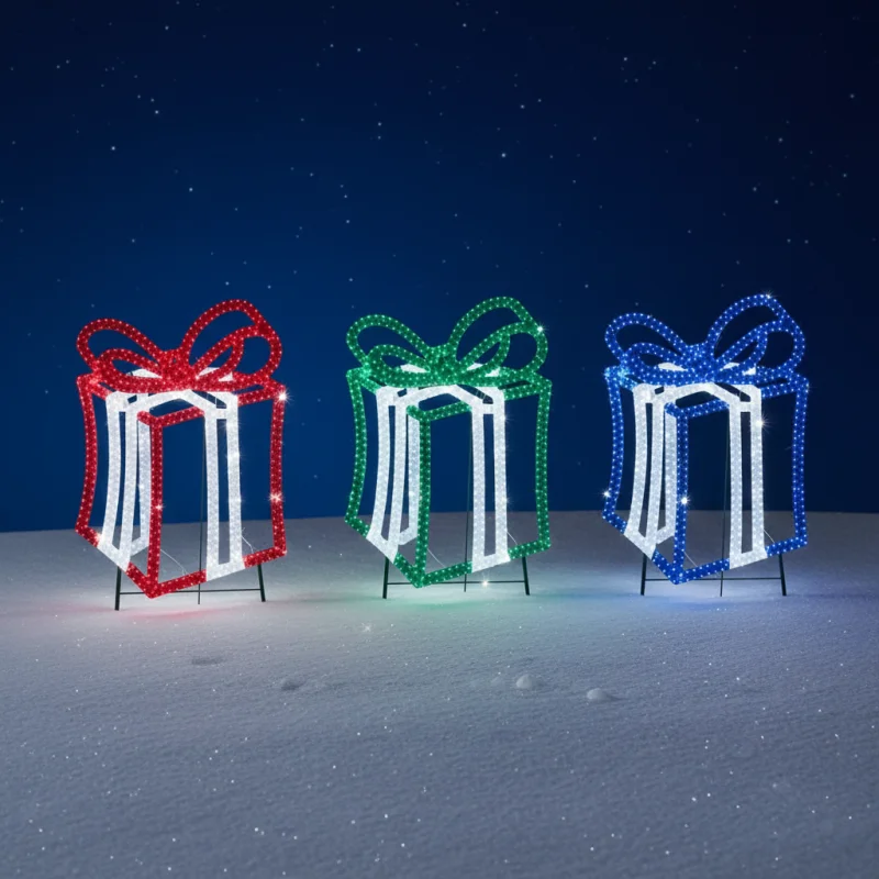 Set of 3 Hi-Vibrant LED Jumbo Presents (Red, Green & Blue)