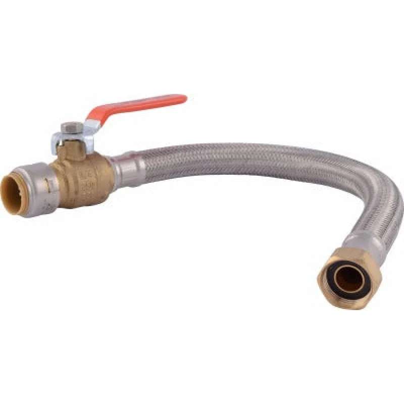Sharkbite U3088FLEX18BVLF 3/4in Fip 18in Braided Connector Ball Valve