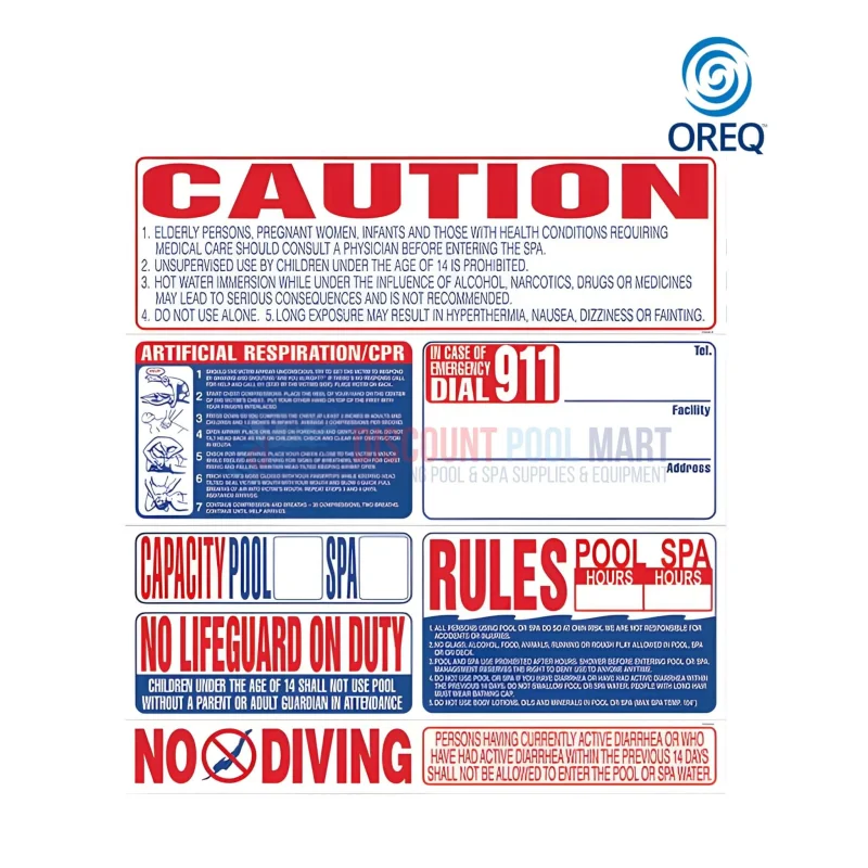 SI9000CA | Oreq 8-In-1 California Pool Safety Sign