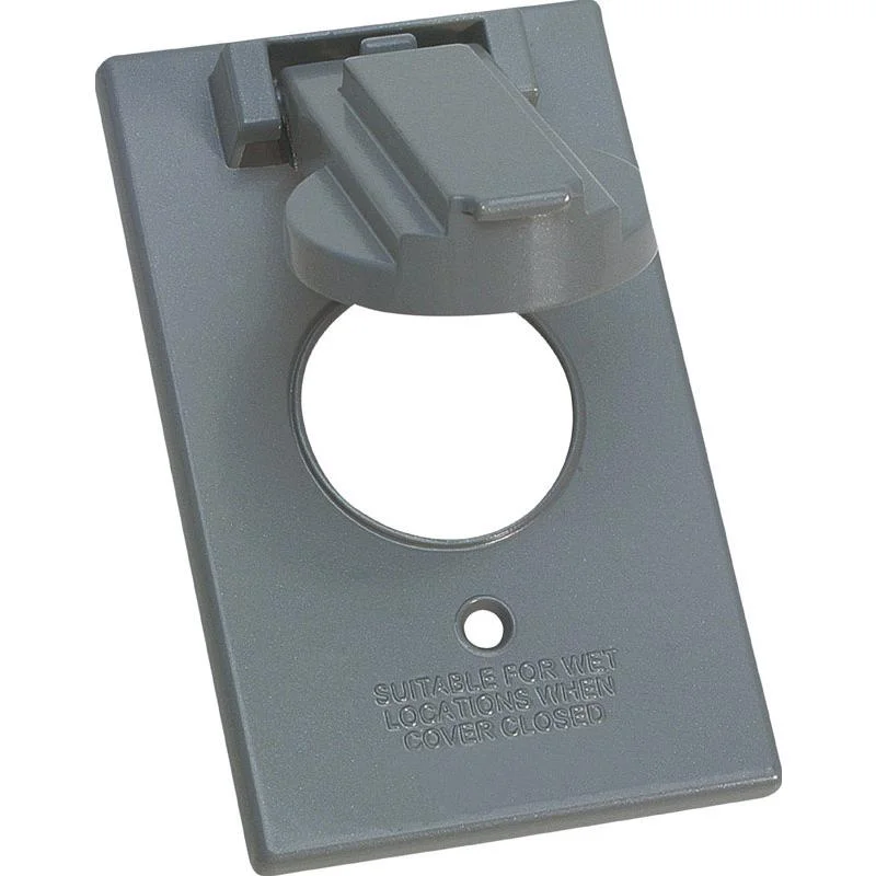 Sigma Electric Rectangle Die-Cast Metal 1 gang 4.57 in. H X 2.83 in. W 15/20 Amp Receptacle Cover