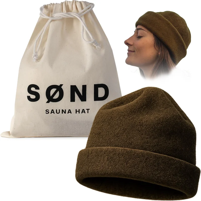 SND - Sauna Hat for Men & Women - Merino Wool Heat Insulation & Hair Protection - Wool Sauna Cap & Banya Hat - Sauna Accessory - Beanie Style - Green