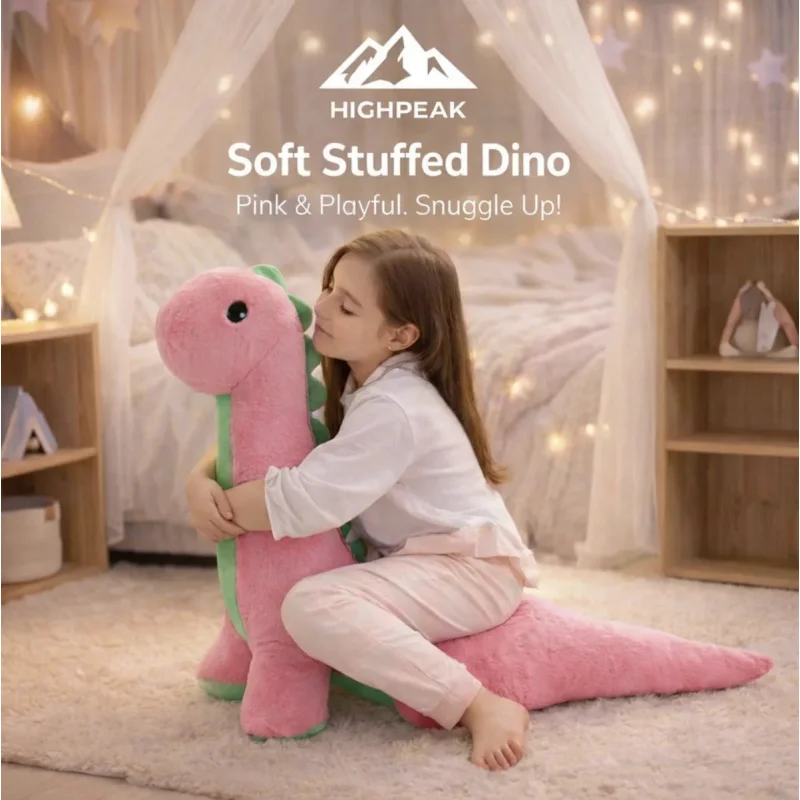 Soft Stuffed Dino Toy Pink