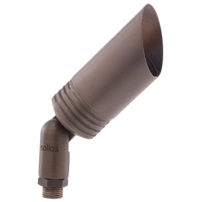 Sollos | 27503S | Contemporary Bullet 6.5"- 12V -Antique Brass-With 35W Equiv, MR16 LED, 2700K (7-10 day lead time)
