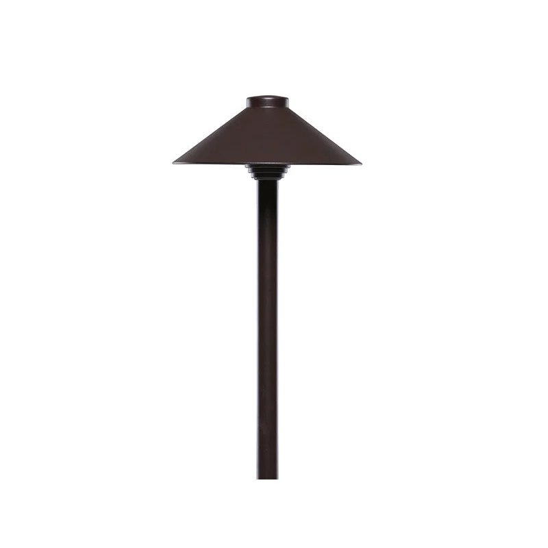Sollos | 27558 | Adjustable Height Traditional Hat Path Light-7.5" Hat- 12V -Textured Bronze-Fixture Only (7-10 day lead time)