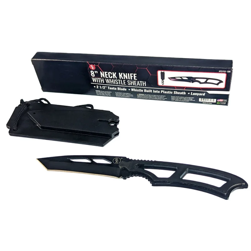 Sona Enterprises 8" Neck Knife with Whistle Sheath and Lanyard