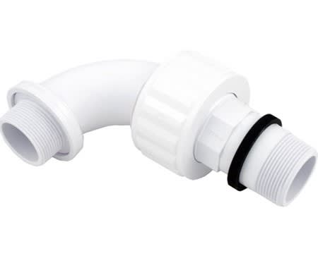 Hayward 1-1/2" Male x 90° Sweep Elbow (Short), Self-Aligning (ABS)
