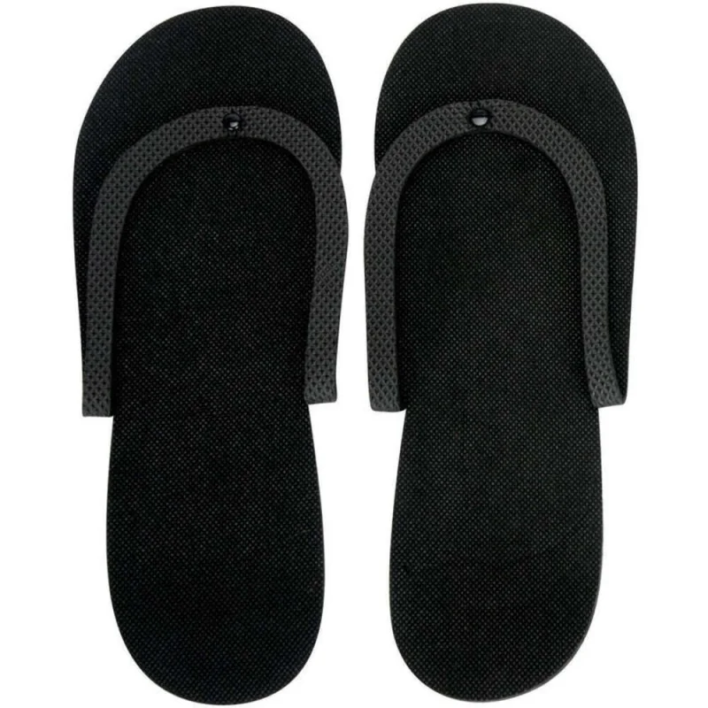 Spa Flapper Disposable Flip-Flops / Black - 1 Pair