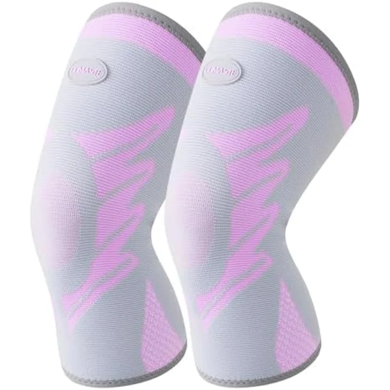 Sports Slim Knee Braces for Women - No-Slip Knee Compression Sleeve for Dance, Yoga, Knee Support for Knee Pain, Joint Pain Relief(Phalaenopsis, XL, 2 Pack)