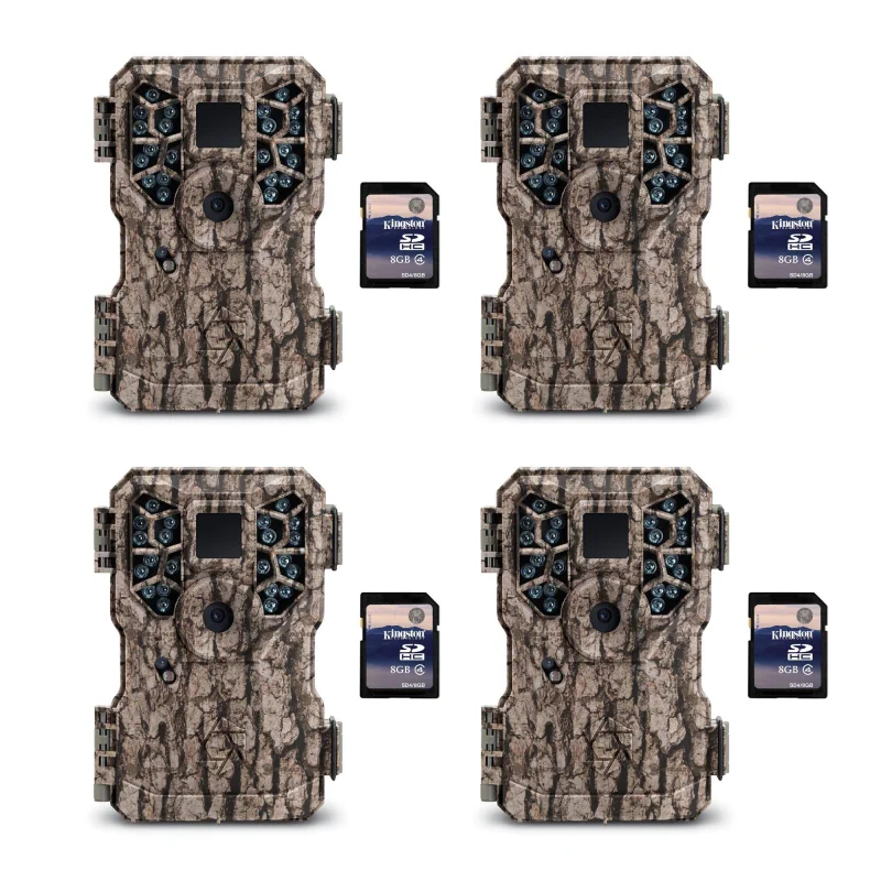Stealth Cam PX22 8MP Mini Infrared Scouting Game Trail Camera (4 Pack) + SD Card