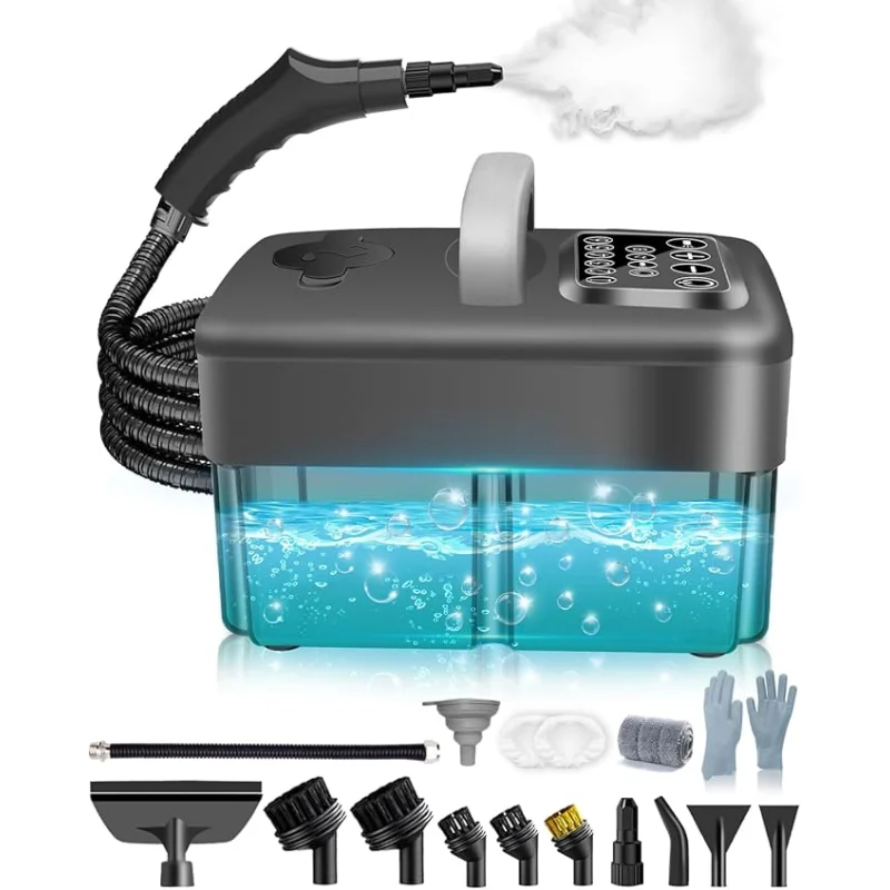 Steam Cleaner for Home - 1600ML Water Tank 15s Heat-Up Portable Steamer for Cleaning, 6 Level Adjustable, 2500W, 45PSI, 250F Steam, Handheld Steam Cleaner for Car Detailing, Grease, Tile,Grout
