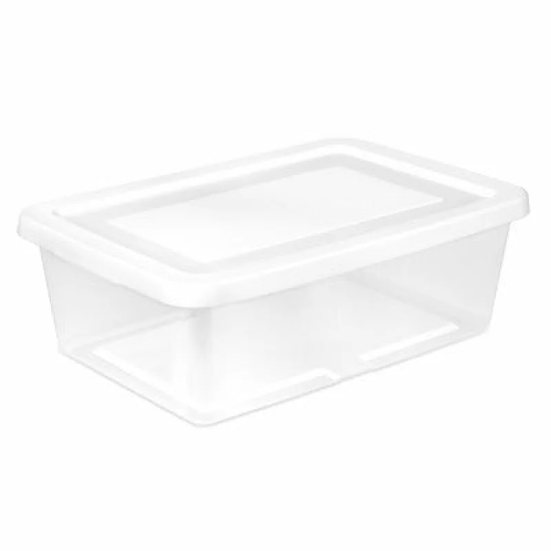 Sterilite 42438015 Storage Box 12 Qt Clear Base White Lid