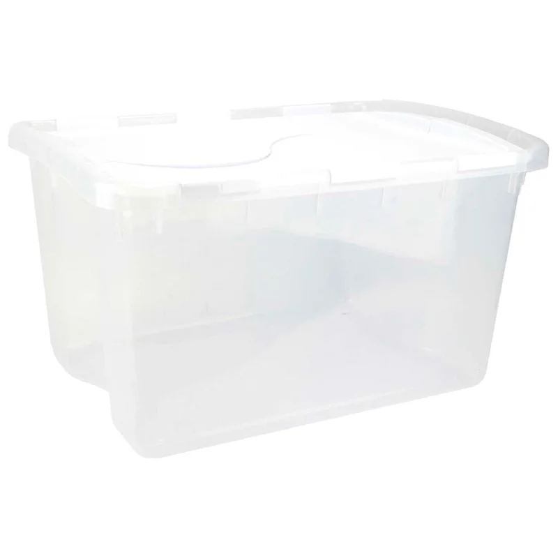 Sterilite 48 Quart Hinged Lid Storage Box Plastic Stackable Bin with Lid, 1 Pack