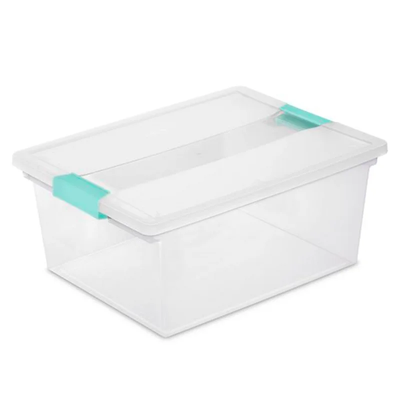 Sterilite Deep Clear Plastic Stackable Storage Bin w/ Clear Latch Lid, 28 Pack