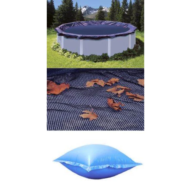 Swimline 15' Round Above Ground Swimming Pool Cover + Leaf Net + Air Pillow