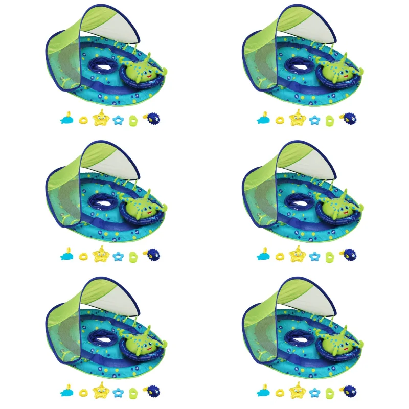 SwimWays Baby Spring Float Activity Center Pool Raft with Sun Canopy (6 Pack)