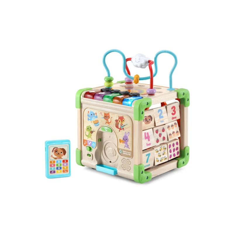 TCHLRN Wooden Activity Cube - Multifunctional Educational Toy