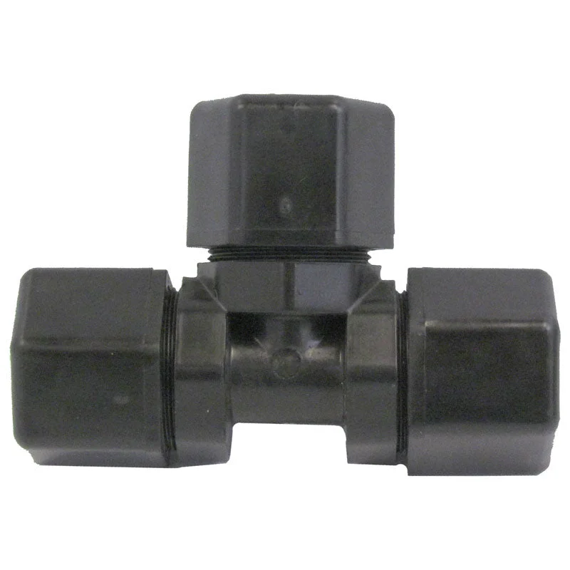 Tee Union Connector 1/2 x 1/2 x 1/2 Inch O.D. - Tube to Tube - Fast and Tite