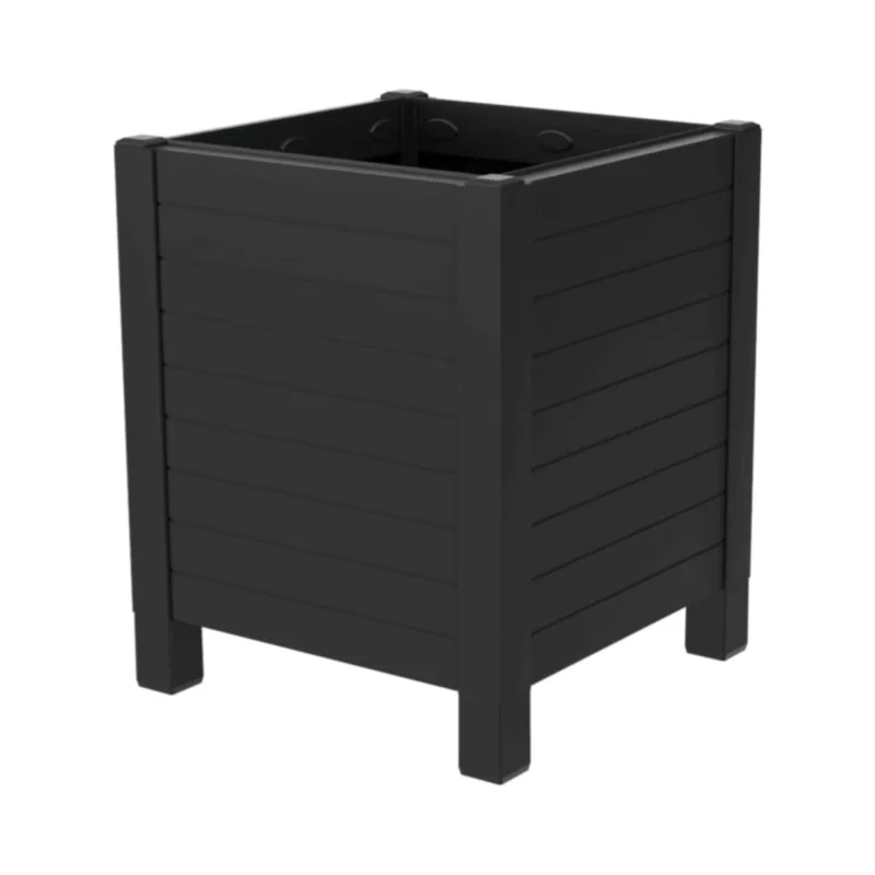 Tierra Verde 17-Inch x 17-Inch Flora Cube Planter Box for Patios or Decks, Black
