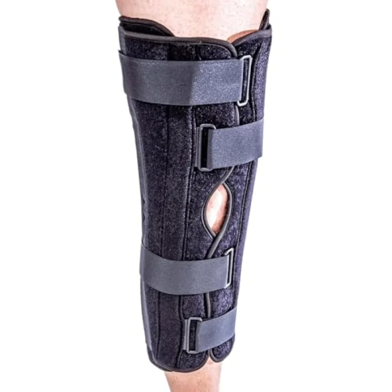 Tri-Panel Knee ImmobilizerAdjustable Brace With Moldable Removable Stays for StabilizationOrthopedic Knee SplintBreathable, Hypoallergenic Design (20")