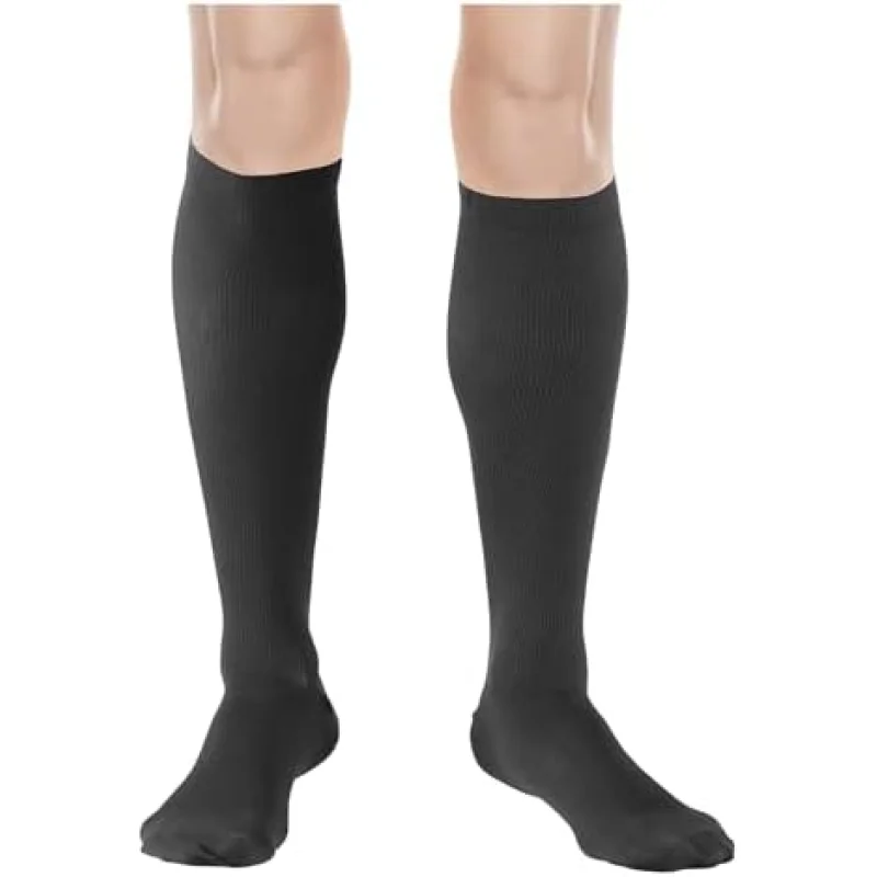 Truform Women's 15-20 mmHg Medical Compression Socks, Moderate Support Soft Stretch Comfort Microfiber, Knee High, Closed Toe, Black, Medium