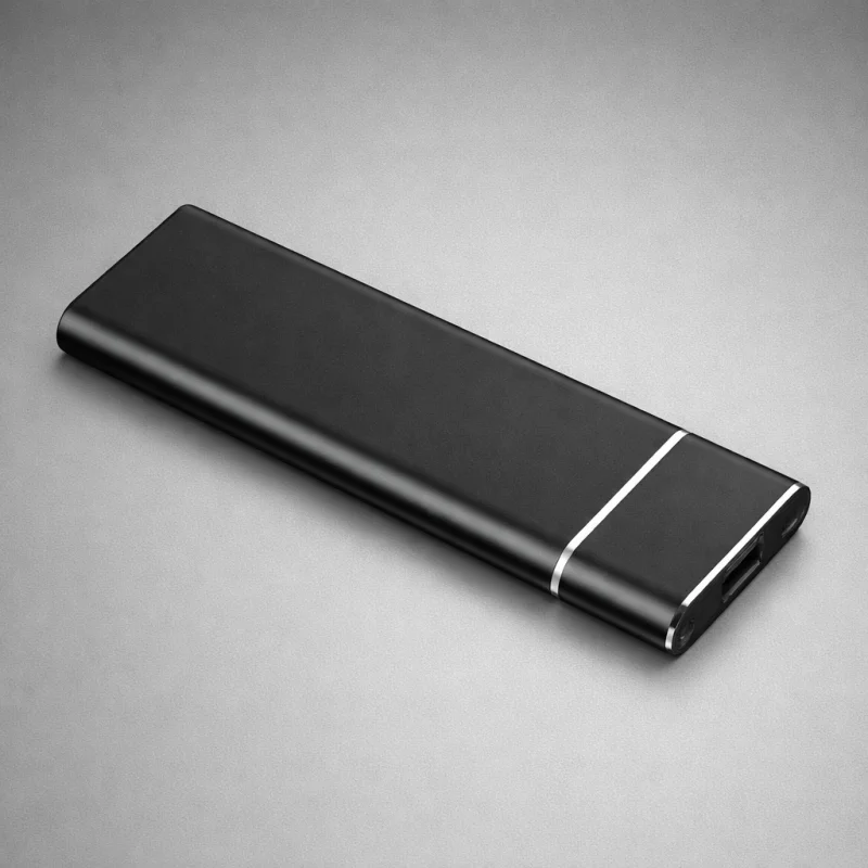 Ultra Thin Portable External Hard Drive | 500GB USB-C Storage for Fast File Transfer Black