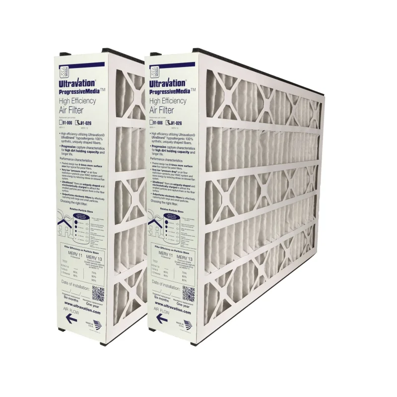 Ultravation 91-026 20x25x5 MERV 13 Replacement Furnace Filter - 2 Pack