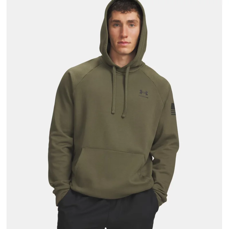 Under Armour Freedom Flag Men's Hoodie (Marine OD Green/Black) Size L