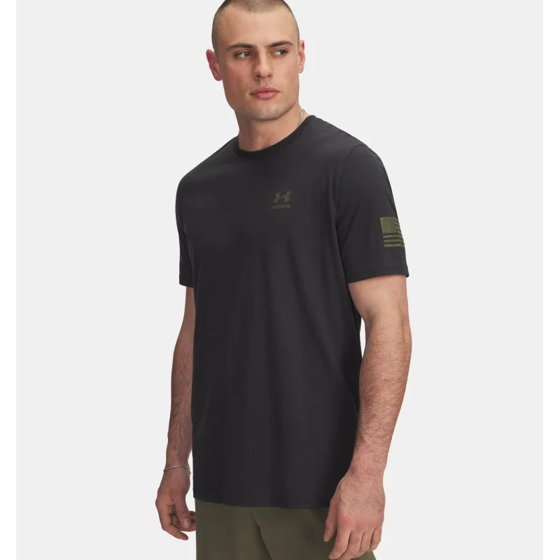 Under Armour Freedom Flag Men's T-Shirt (Black/Marine OD Green) Size L