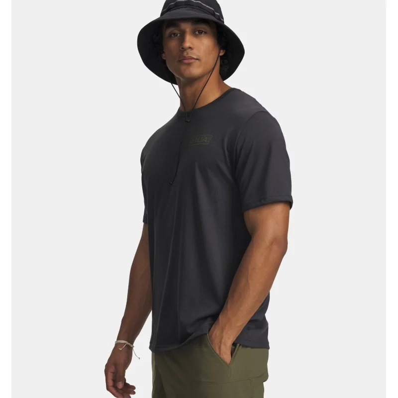 Under Armour Geo Persuit Men's Short Sleeve (Anthracite/Marine OD Green) Size M