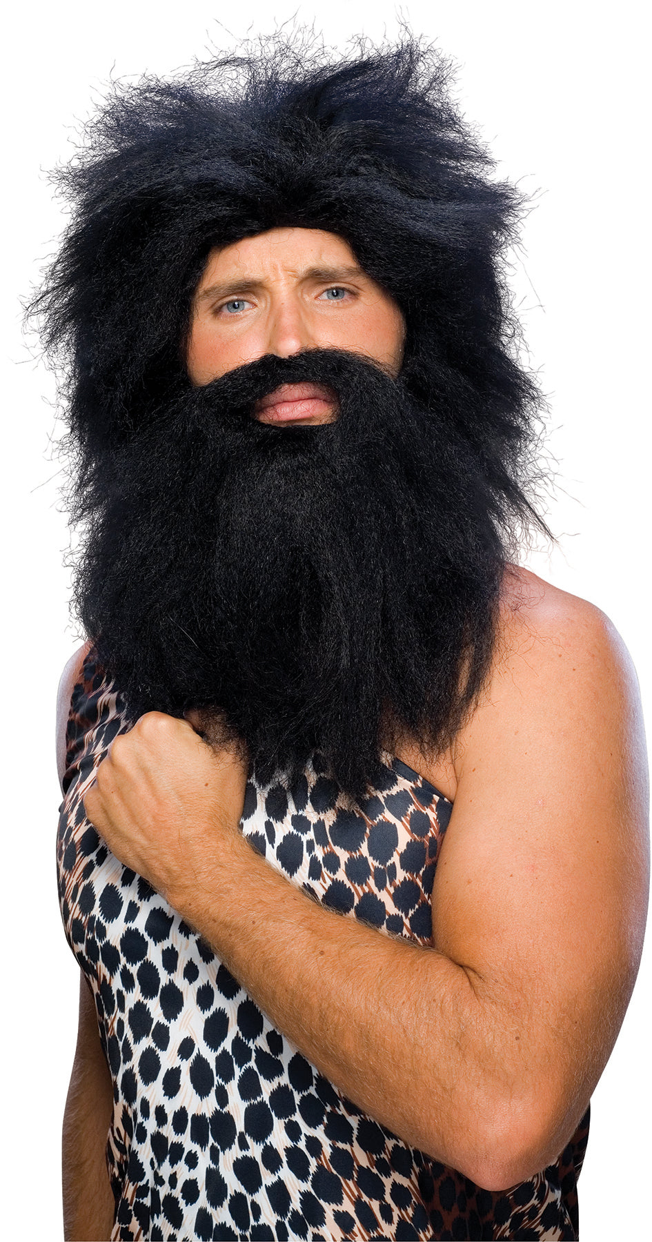 Black Prehistoric Caveman Wig and Beard Set
