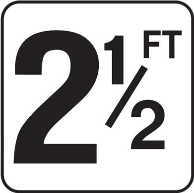 Inlays 2-1/2 with FT 6x6 Stick-On, 4" Numbers, Vinyl