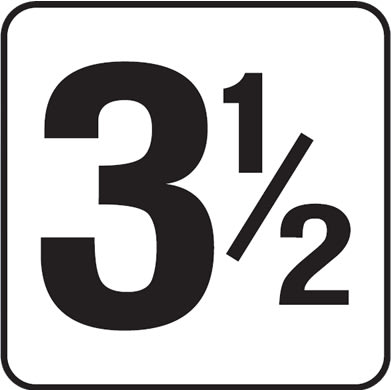 Inlays 3-1/2 6x6 Stick-On, 4" Numbers, Vinyl