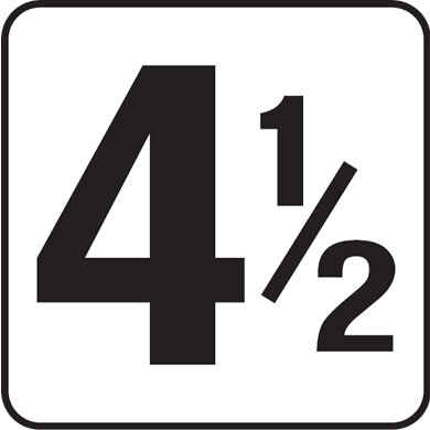 Inlays 4-1/2 6x6 Stick-On, 4" Numbers, Vinyl