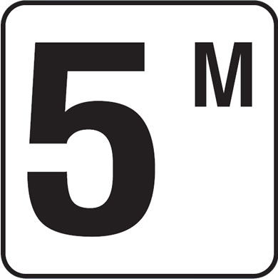 Inlays 5 with M 6x6 Stick-On, 4" Numbers, Vinyl