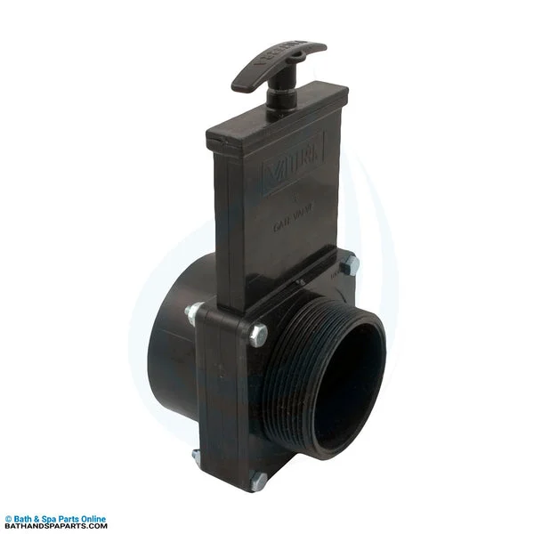 Valterra 3″ Slip x 3″ MPT 3-Piece Black Gate Valve, 30 PSI (7305)