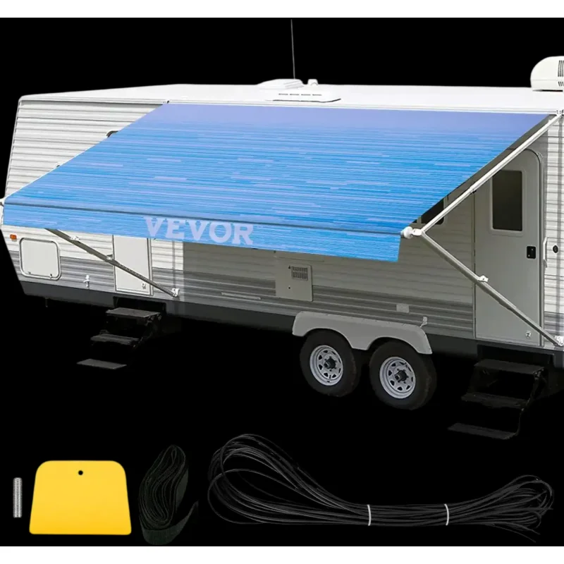 Vevor Awning Fabric 18' RV Camper Replacement Canopy Ocean Blue Fade New