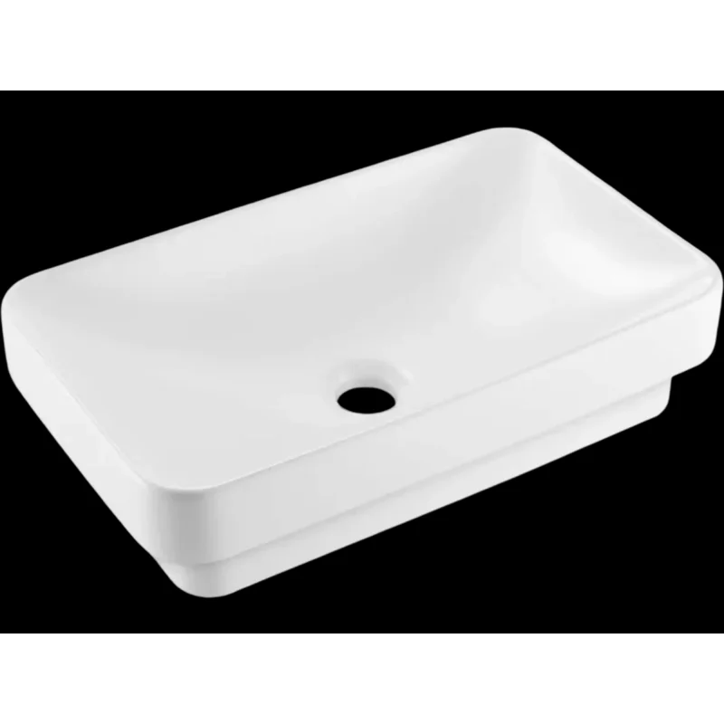 Vevor Bathroom Sink Semi-Recessed White Ceramic 19.3" x 12" New