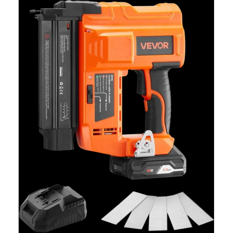 Vevor Brad Nailer Cordless 18 Gauge 20V Battery Powered Nail Gun New