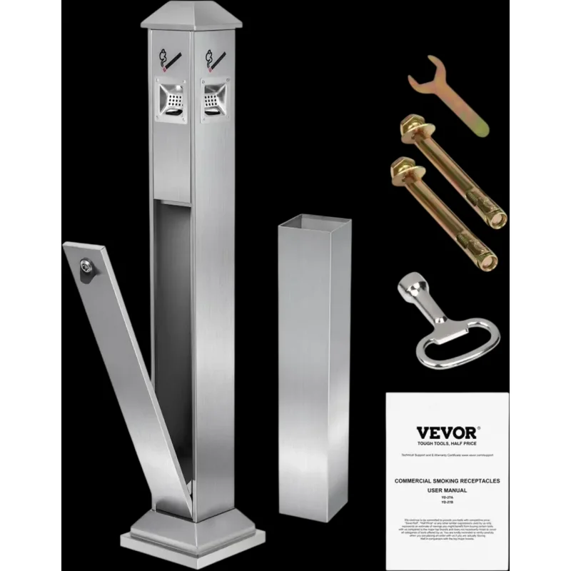 Vevor Cigarette Butt Receptacle Outdoor Standing Ashtray New