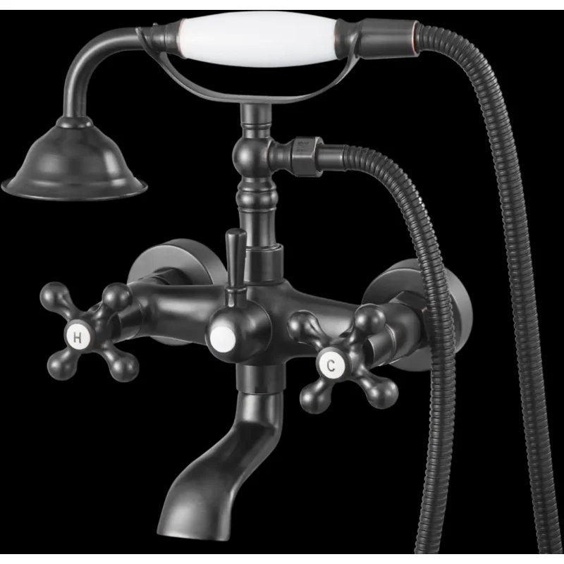 Vevor Clawfoot Tub Faucet Wall Mount Bathtub Faucet with Handheld Shower Oil-Rubbed Bronze New