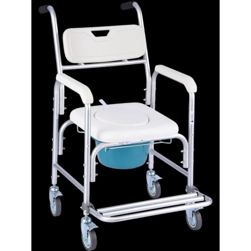 Vevor Commode Chair 4-in-1 Bedside Toilet with Wheels 350 lbs New