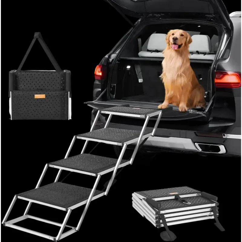 Vevor Dog Stairs 4-Step Folding Car Access Steps New