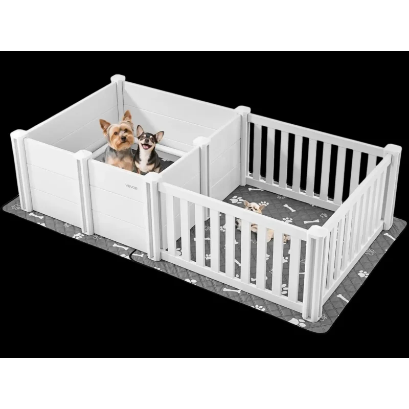 Vevor Dog Whelping Box 73.43" x 38.19" x 19.69" Adjustable Door Puppy Playpen New