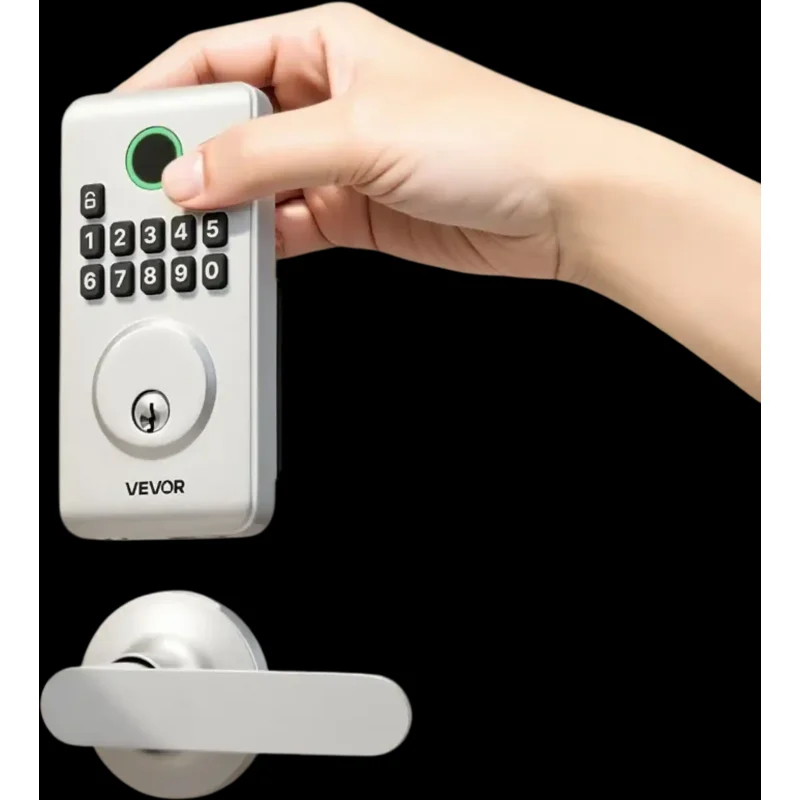 Vevor Door Lock Keyless Entry Handle Set Electronic Keypad Deadbolt Silver New