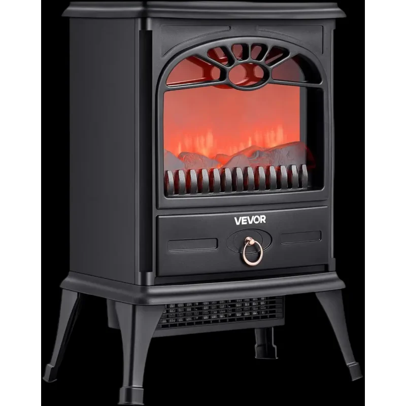Vevor Electric Fireplace 22.8" Freestanding Stove Heater with Realistic 3D Flames Black New