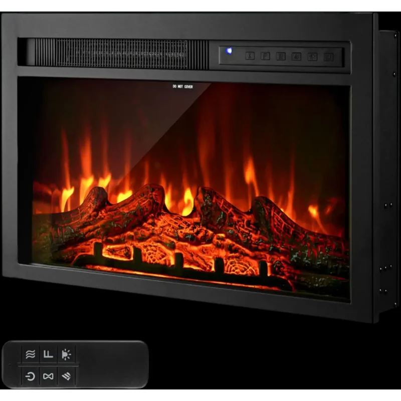 Vevor Electric Fireplace Insert 26" Recessed Wall Mounted Heater New
