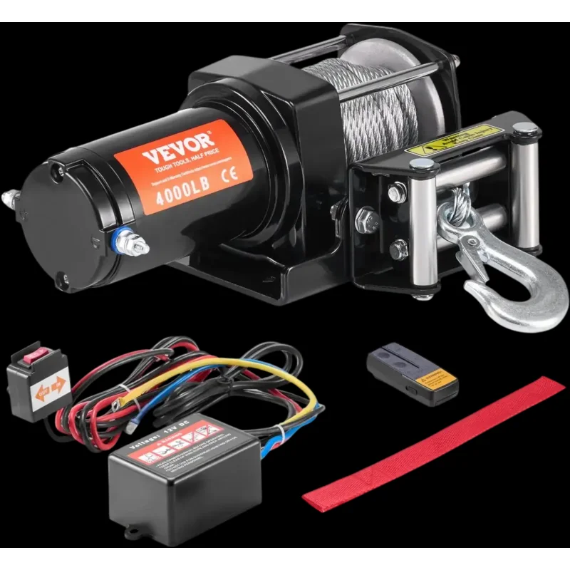 Vevor Electric Winch 4000 lbs ATV UTV Steel Cable Wireless & Wired Remote IP55 Waterproof New